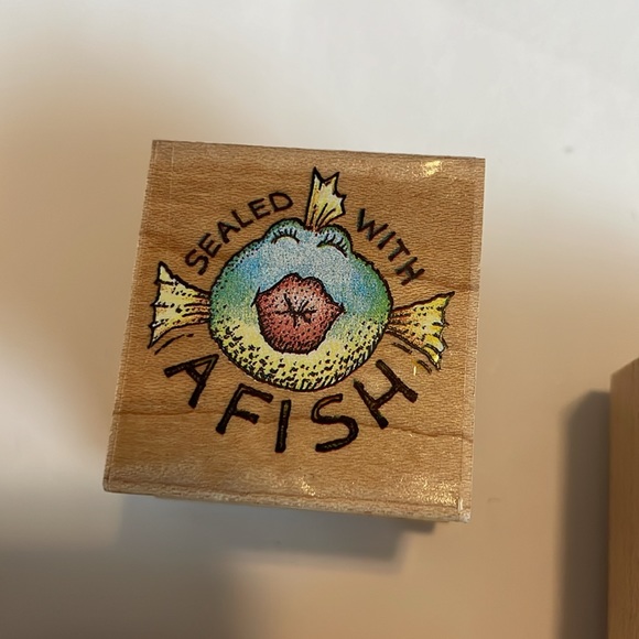 Fish and Coral Rubber Stamps, Fish Tank stamps, Sealed with a Fish stamp, lot - Picture 2 of 7